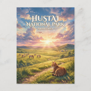 Nationaal park Hustai (Takhi-paarden) Mongolië Briefkaart