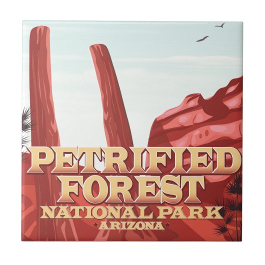 Nationaal park in de benauwde bosbouw, Arizona. Tegeltje (Voorkant)