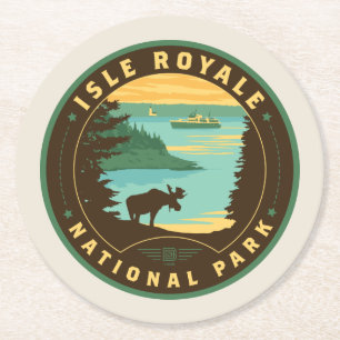 Nationaal park Isle Royale Ronde Kartonnen Onderzetter