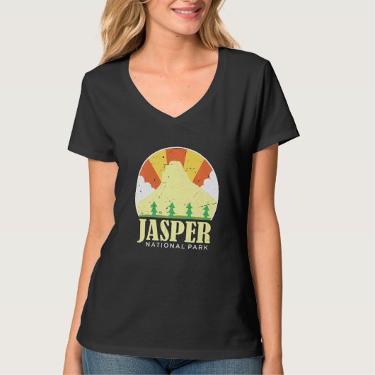 Nationaal Park Jasper Alberta Souvenir Icefi T-shirt (Voorkant)