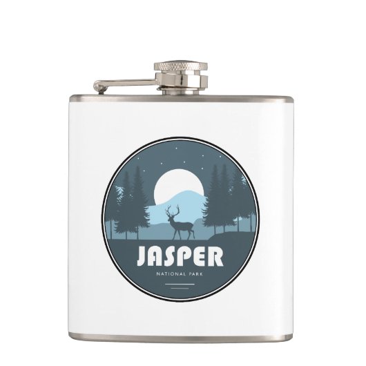 Nationaal Park Jasper Deer Heupfles (Voorkant)