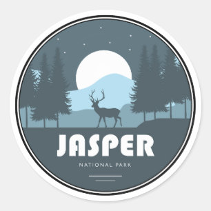 Nationaal Park Jasper Deer Ronde Sticker