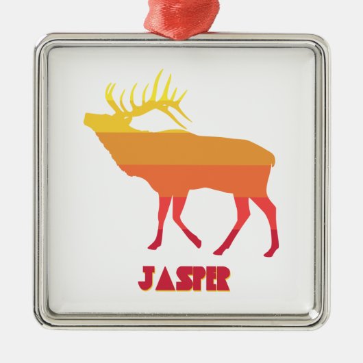 Nationaal park Jasper Elk Metalen Ornament (Voorkant)