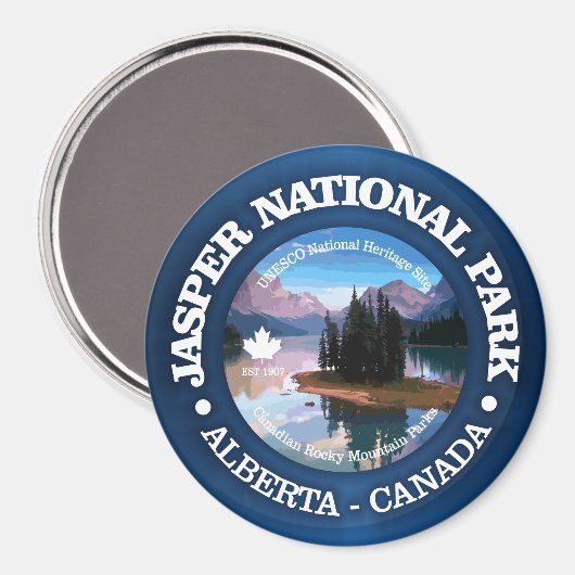 Nationaal park Jasper (meer van Maligne) Magneet (Voorkant / Achterkant)