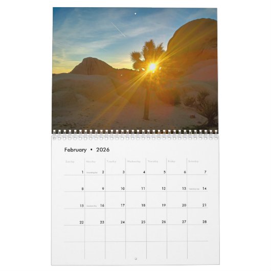 Nationaal park Joshua Tree 2021 Agenda Kalender (Feb 2026)
