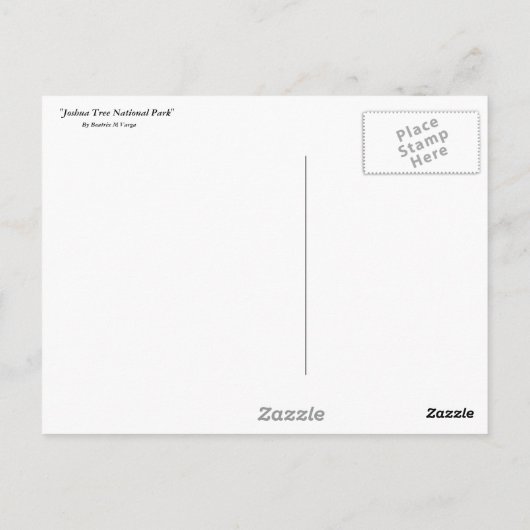 Nationaal park Joshua Tree Briefkaart (Achterkant)