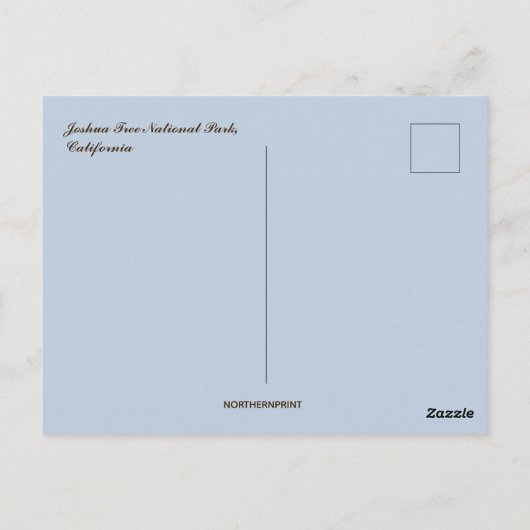 Nationaal park Joshua Tree California Briefkaart (Achterkant)