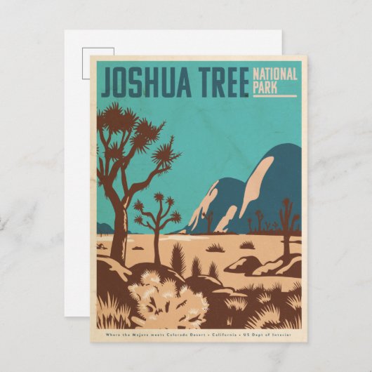 nationaal park Joshua Tree geïllustreerd Briefkaart (Voorkant / Achterkant)