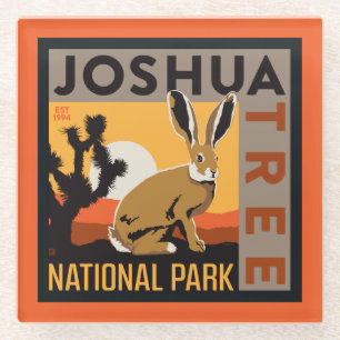 Nationaal park Joshua Tree   Jackrabbit Glazen Onderzetter