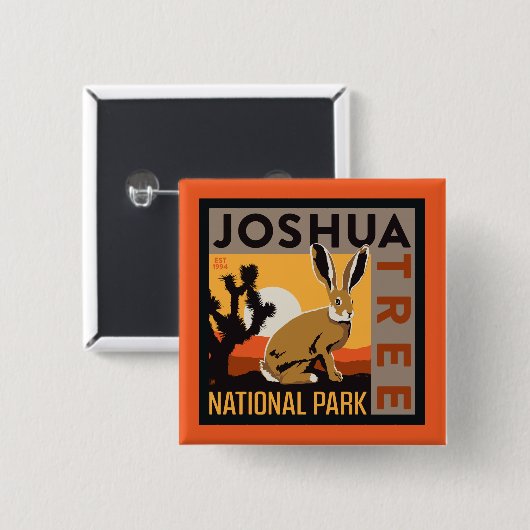 Nationaal park Joshua Tree | Jackrabbit Vierkante Button 5,1 Cm (Voorkant /achterkant)