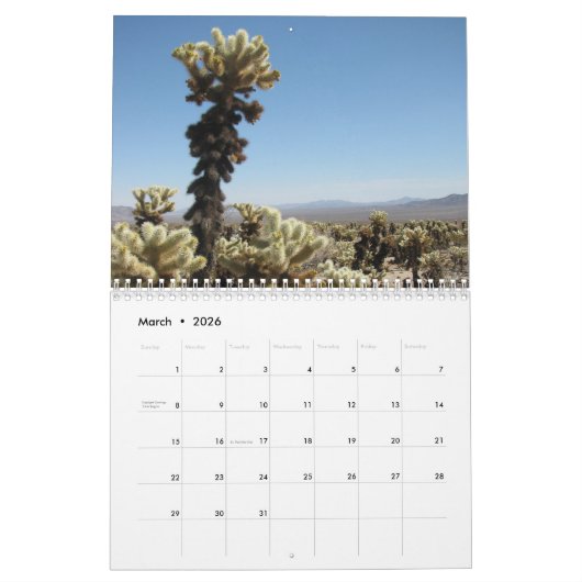 Nationaal park Joshua Tree Kalender (Mar 2026)