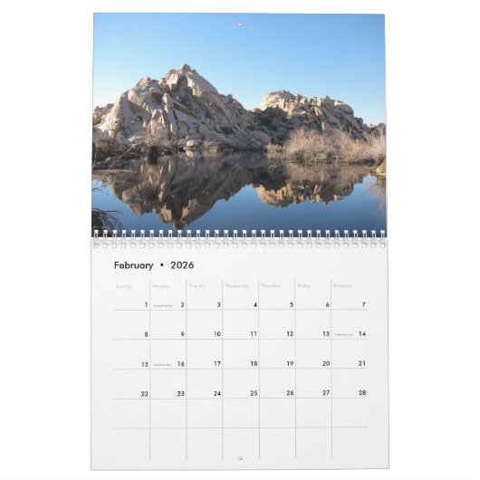 Nationaal park Joshua Tree Kalender (Feb 2026)