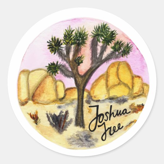 Nationaal park Joshua Tree op Sunset Ronde Sticker (Voorkant)