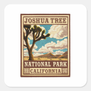 Nationaal park Joshua Tree Outdoor Vintage Vierkante Sticker