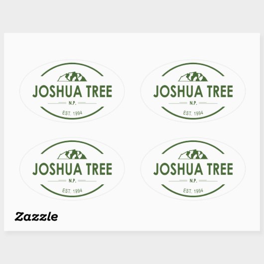 Nationaal park Joshua Tree Ovale Sticker (Vel)