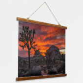 Nationaal park Joshua Tree Red Sunset Hangend Wandkleed (Gebogen)