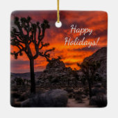 Nationaal park Joshua Tree Red Sunset Keramisch Ornament (Achterkant)