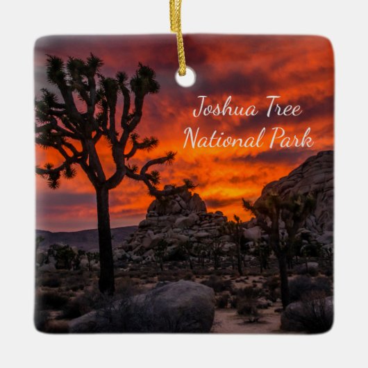 Nationaal park Joshua Tree Red Sunset Keramisch Ornament (Voorkant)