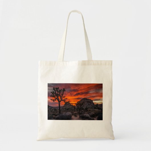 Nationaal park Joshua Tree Red Sunset Tote Bag (Voorkant)