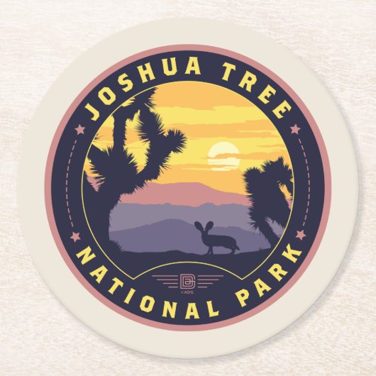 Nationaal park Joshua Tree Ronde Kartonnen Onderzetter (Voorkant)