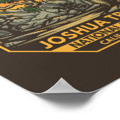 Nationaal park Joshua Tree Sunset Retro Emblem Poster (Hoek)