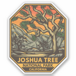 Nationaal park Joshua Tree Sunset Retro Emblem Sticker