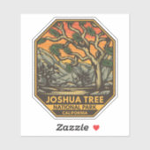 Nationaal park Joshua Tree Sunset Retro Emblem Sticker (Vel)