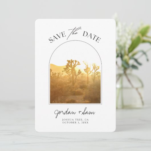 Nationaal park Joshua Tree Wedding Save the Date Kaart (Staand voorkant)