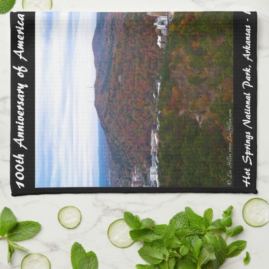 Nationaal Park Jubileum Hot Springs najaar Uitzich Theedoek (Gevouwen)