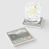 Nationaal park Kanaaleilanden Stenen Onderzetter (Zijkant)