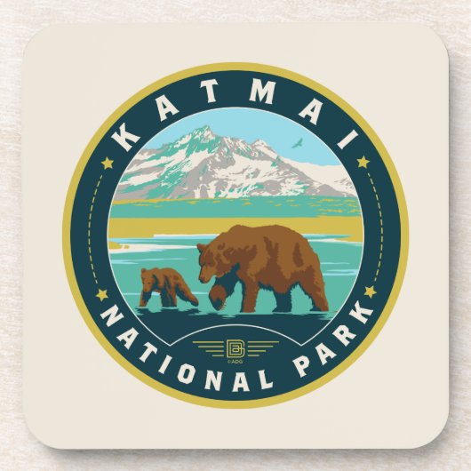 Nationaal park Katmai Bier Onderzetter (Voorkant)
