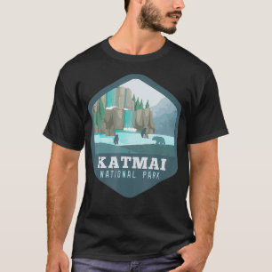 Nationaal park Katmai in de openlucht Thmed Campin T-shirt