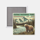 Nationaal park Katmai Magneet (Voorkant / Achterkant)