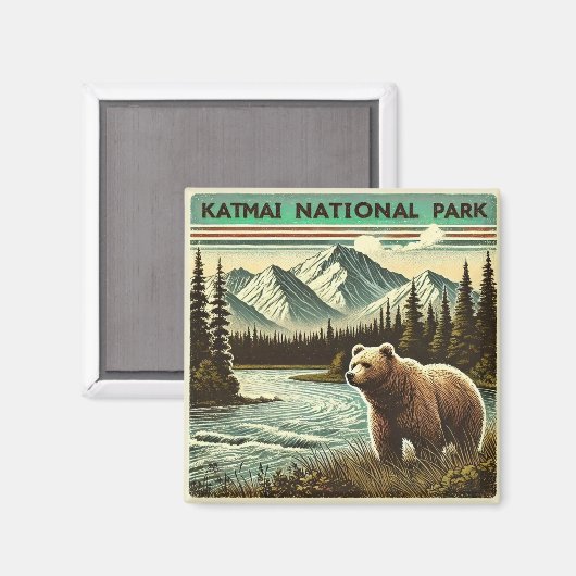 Nationaal park Katmai Magneet (Voorkant / Achterkant)