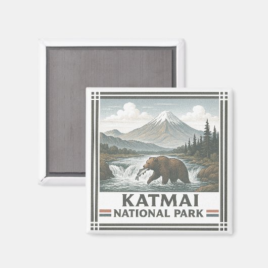 Nationaal park Katmai Magneet (Voorkant / Achterkant)