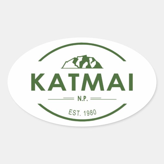 Nationaal park Katmai Ovale Sticker (Voorkant)