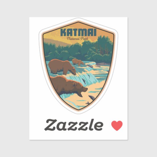 Nationaal park Katmai Sticker (Vel)