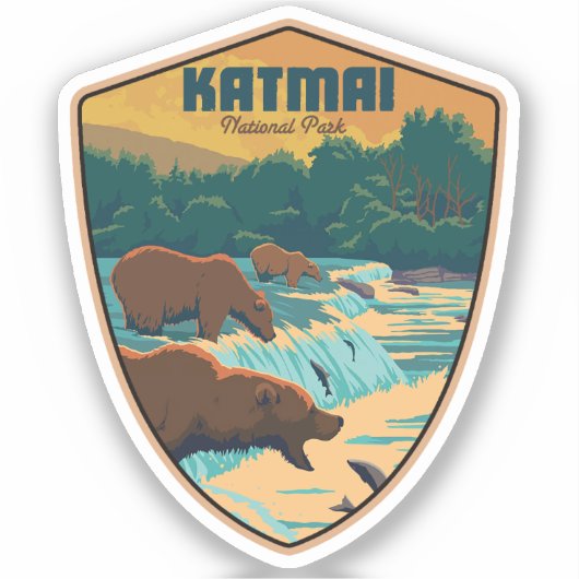 Nationaal park Katmai Sticker (Voorkant)