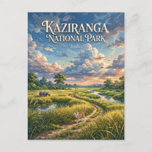 Nationaal park Kaziranga India Briefkaart