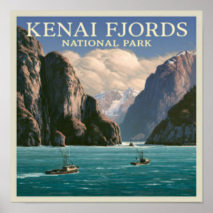 Nationaal park Kenai Fjords in Alaska Schilderwerk Poster