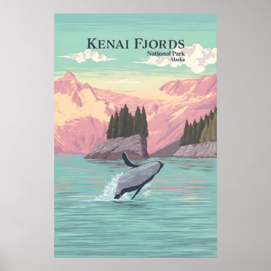 Nationaal Park Kenai Fjords Reisposter Poster (Voorkant)