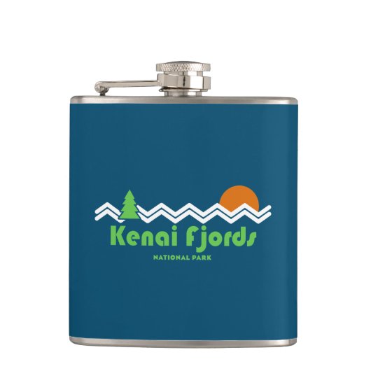 Nationaal park Kenai Fjords Retro Heupfles (Voorkant)