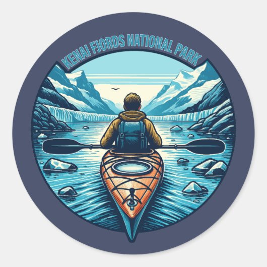 Nationaal park Kenai Fjords Ronde Sticker (Voorkant)
