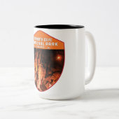 Nationaal park Kentucky, retro van de mammothas C Tweekleurige Koffiemok (Voorkant rechts)