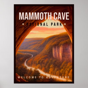 Nationaal park Kentucky, Vintage van de Mammoth Ca Poster