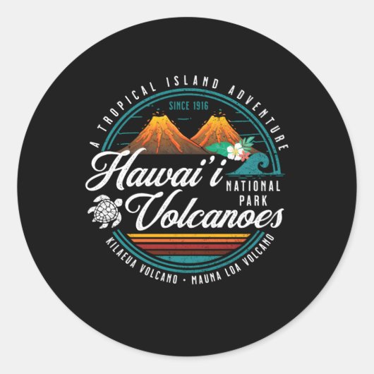 Nationaal park Kilauea Mauna Load Hawaii Volcanoes Ronde Sticker (Voorkant)