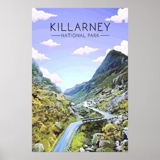 Nationaal Park Killarney Ierland Reisposter Poster (Voorkant)