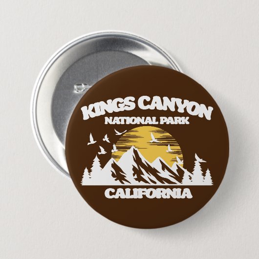 Nationaal Park Kings Canyon Ronde Button 7,6 Cm (Voorkant /achterkant)