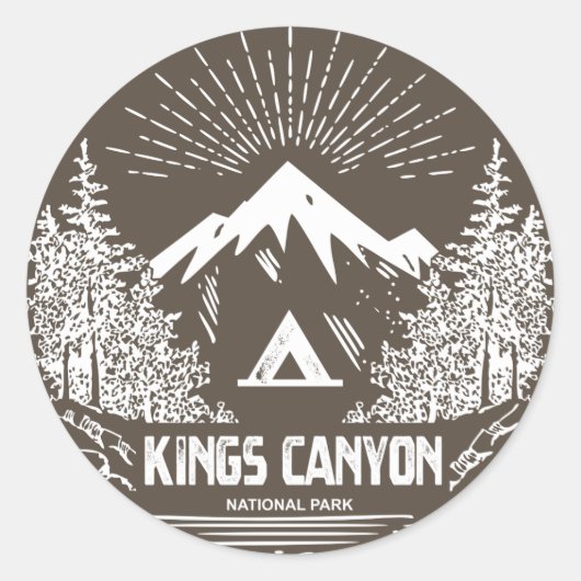 Nationaal Park Kings Canyon Ronde Sticker (Voorkant)
