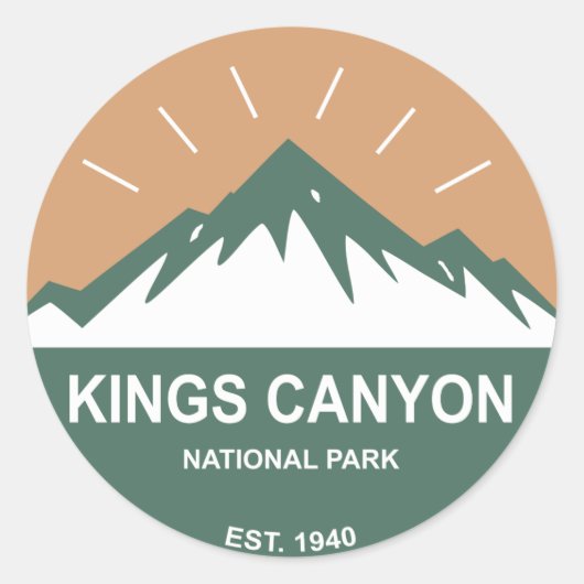 Nationaal Park Kings Canyon Ronde Sticker (Voorkant)